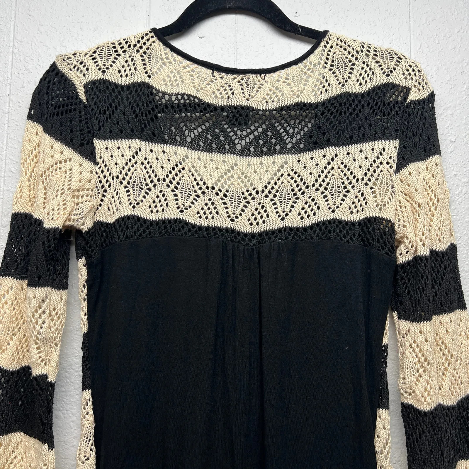 Living Doll Sequin Sweater Womens Small Open Knit Fairy Boho Y2K Whimsigoth - Image 7