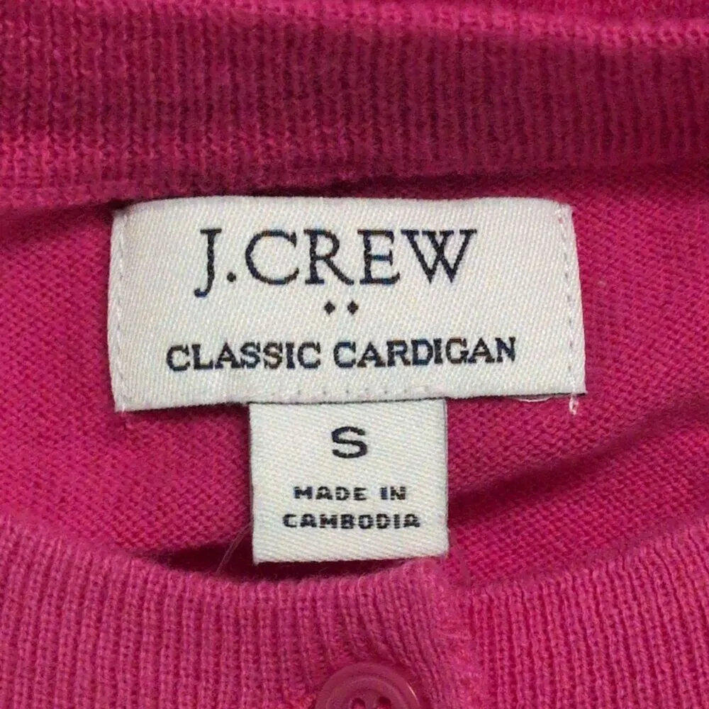 FLAW J Crew Factory Pink Classic Cotton Button Front Cardigan Womens Size S NWT - Image 4
