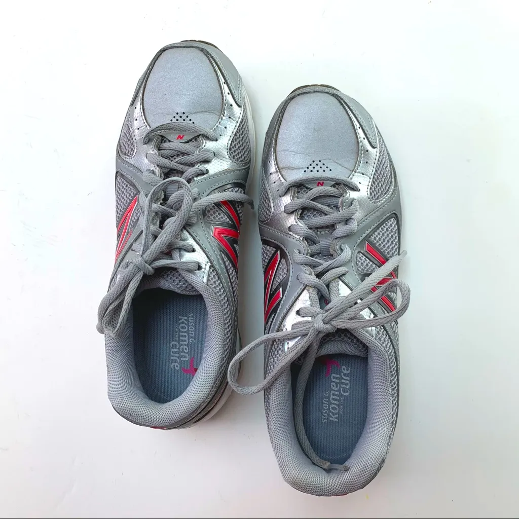 New Balance Susan G. Komen walking athletic sneakers gray with pink trim Size 8 - Image 4