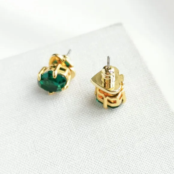 Kate Spade NIB Treasure Trove Studs emerald green gold - Image 4