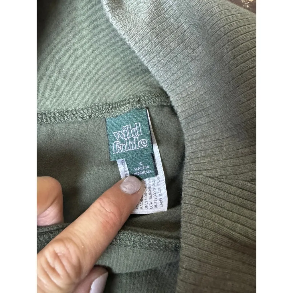 Wild Fable Olive Green‎ High Waisted Ribbed Waist Bike Shorts S - Image 2