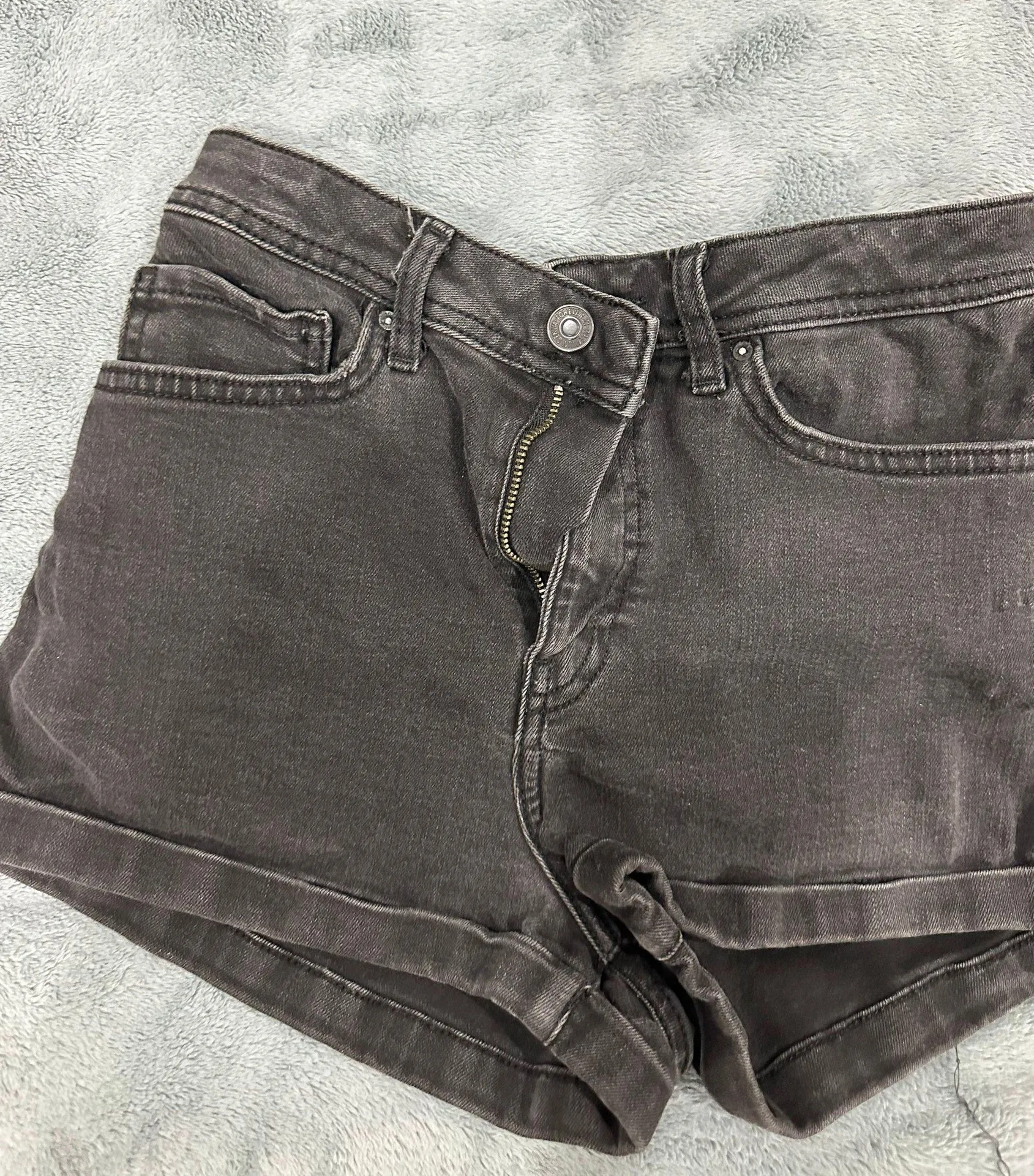 Forever 21 Black - grey high waisted denim booty shorts   - Image 3