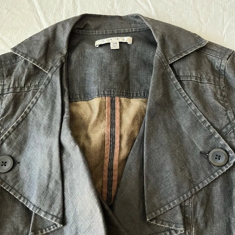 Cabi Charcoal Gray Waxed Linen Moto‎ Jacket - Image 5