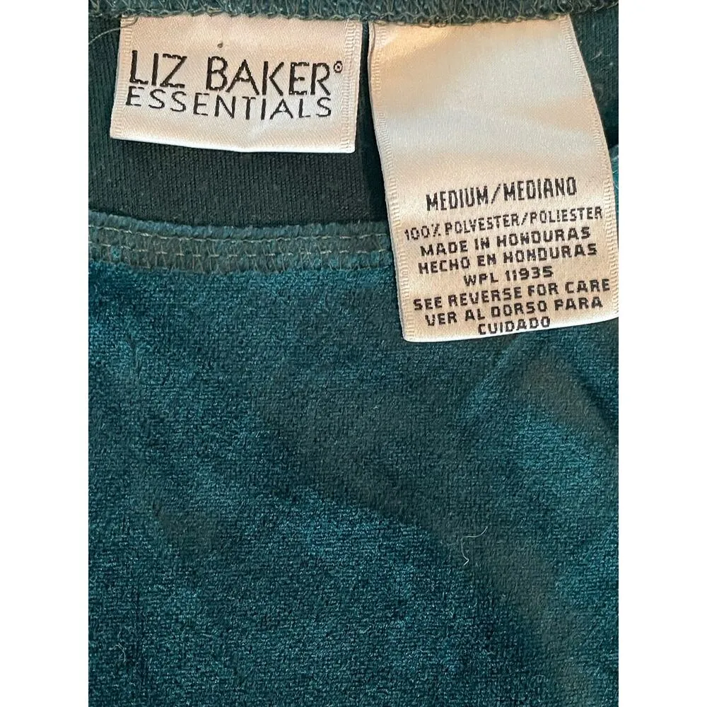 Liz Baker Essentials Emerald Green Velvet Top size M - Image 5