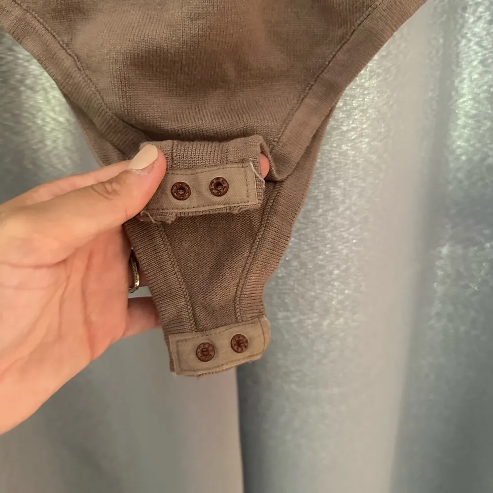 The Sang  size Large mocha colored bodysuit soft neutral basic - Image 3