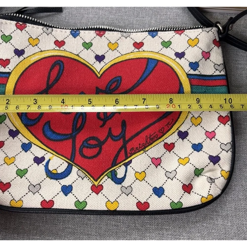 NWOT Brighton Canvas Love & joy Heart Crossbody Bag Purse Wristlet Canvas - Image 2