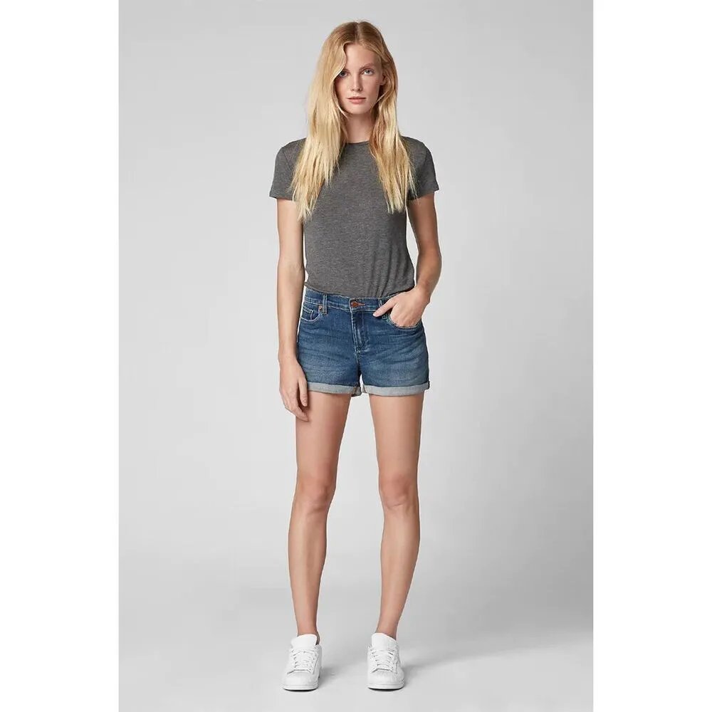 BlankNYC the Fulton distressed rolled raw hem size 25 jean shorts - Image 3