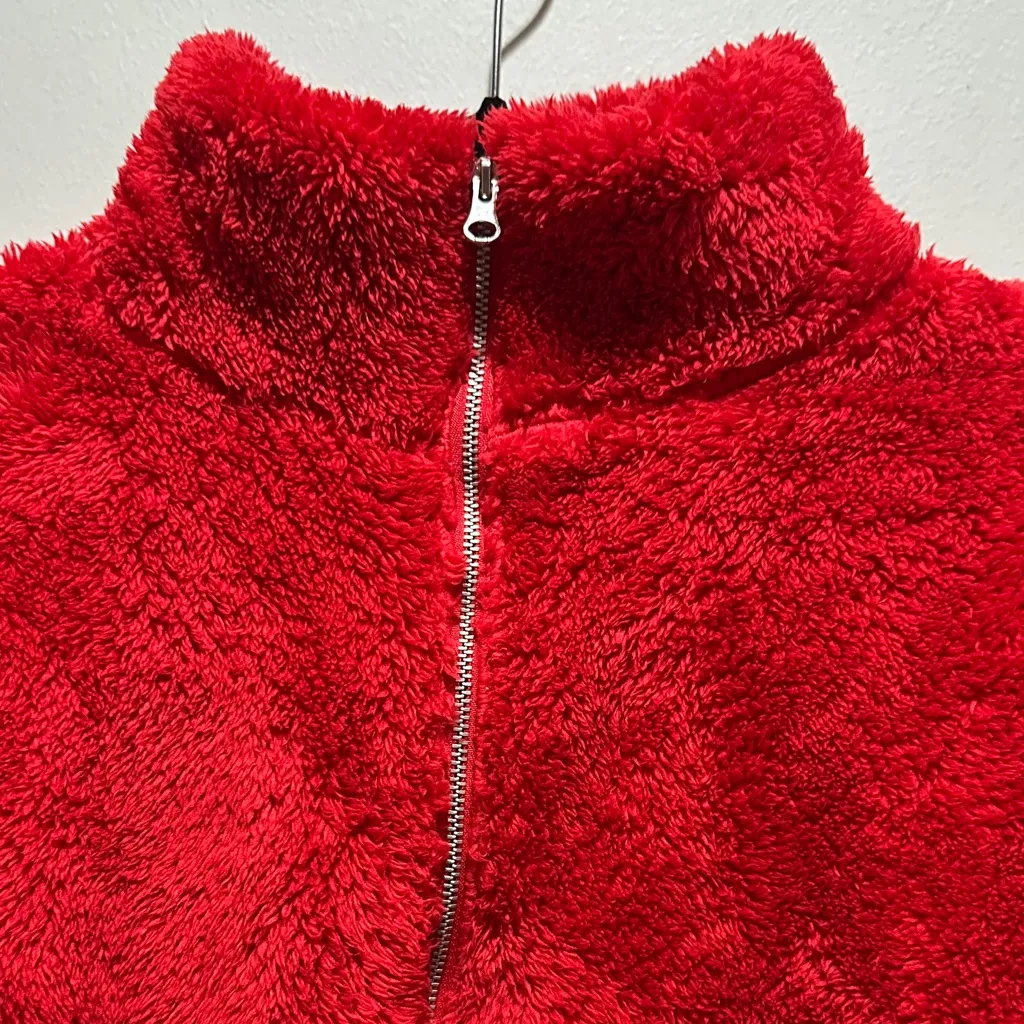 LOFT Vibrant Red Fleece Turtleneck Sweater - Image 3