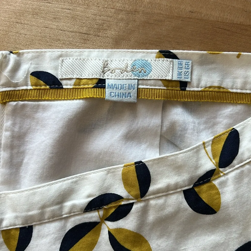 Boden 100% Cotton Woven Poplin Clover Pencil Skirt w/Pockets, 6 White - Image 5