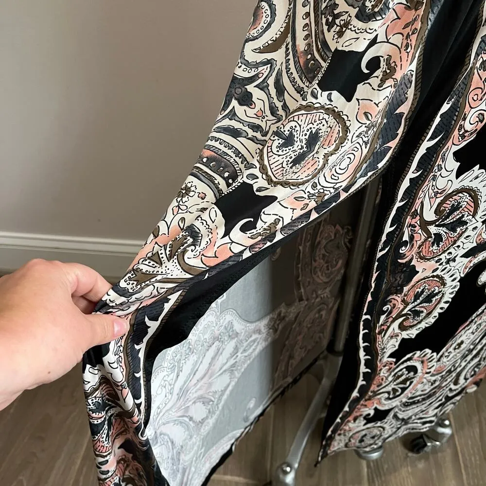 Venus Paisley Low Rise Gypsy Boho Festival Maxi Skirt Size M - Image 4