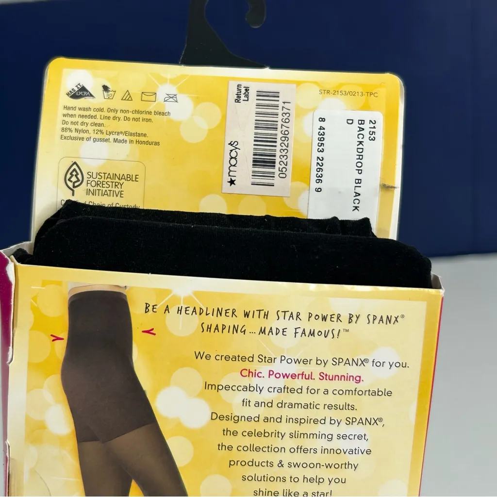 Spanx Star Power Black High Waisted Shaping Tights Size D NWT - Image 6