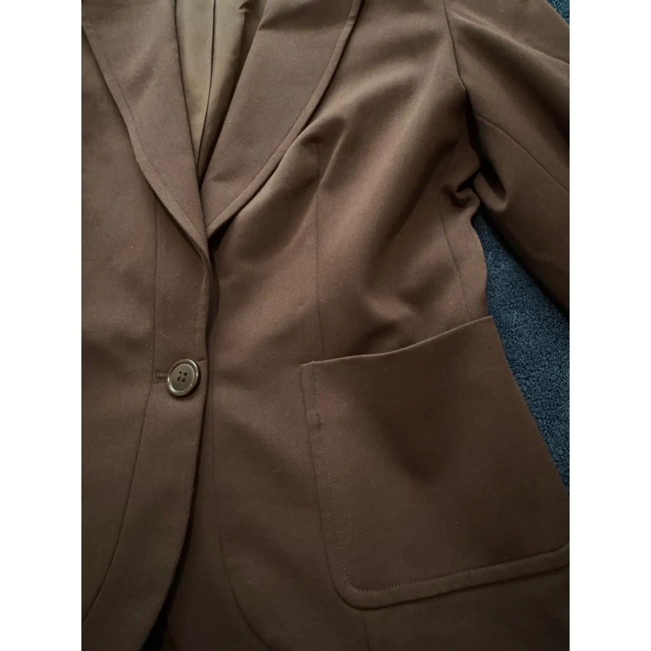 Adrienne Vittadini Brown Single-button Notched Lapel‎ Blazer Jacket 4 - Image 5