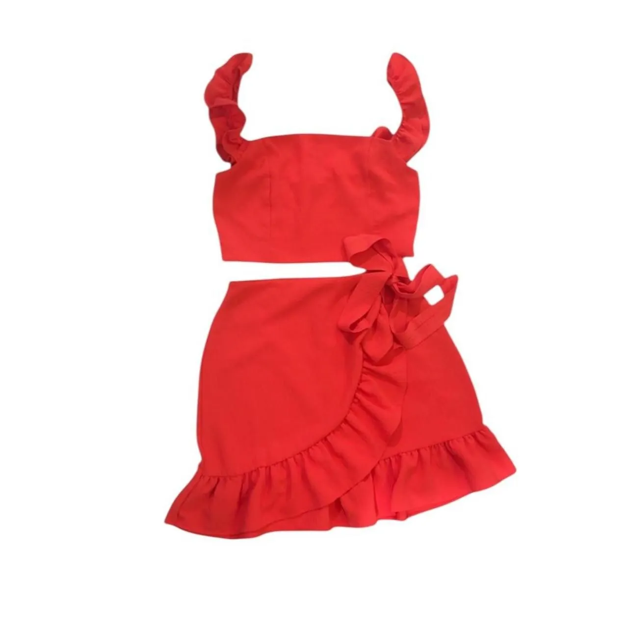 Pink Blue Blush ruffle two-piece set - Image 2