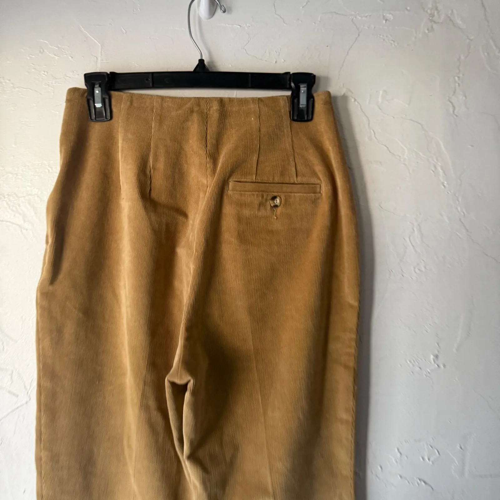 Timberland Vintage 80s Corduroy Pants Tan Pleated High Rise 6 Retro Festival Brown - Image 5