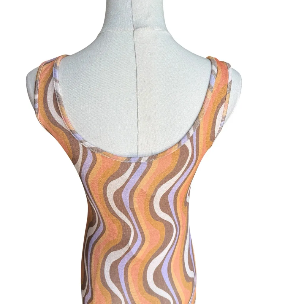 Princess Polly - NWT Georgie Mini Multi Wavy Pattern Sleeveless Retro Dress Sz 4 - Image 6