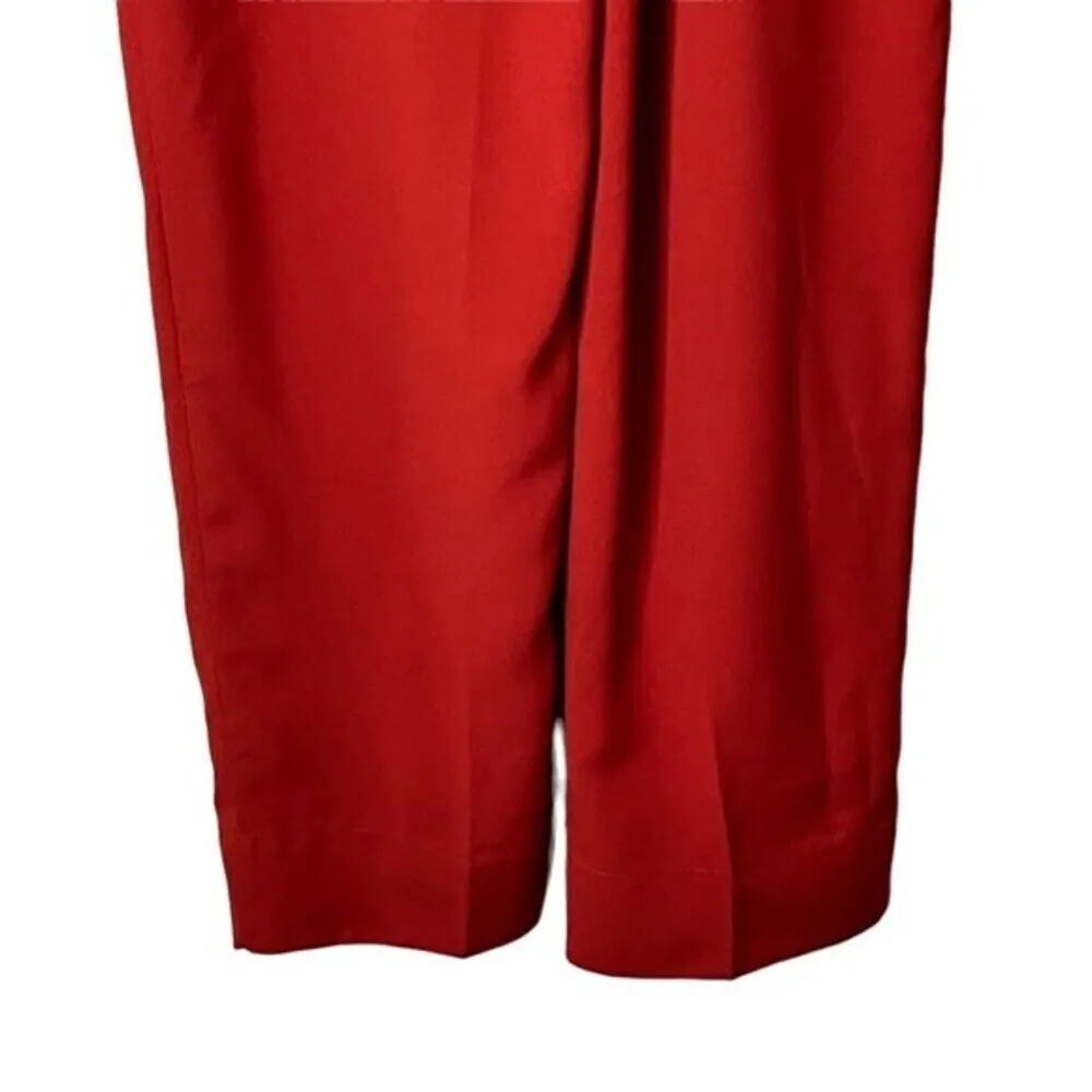 Madewell New Drapey Paperbag Pants Red Tie Waist Women’s Size 2 Cropped - Image 7