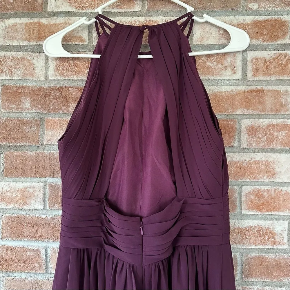 Bill Levkoff 1161 Bridesmaid Gown Dress Formal Open Back Halter Women’s 8 Purple - Image 6