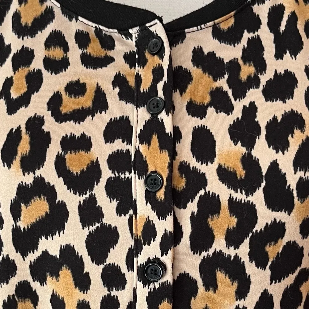 Kate Spade Leopard Print Long Sleeve Nighty Nightgown Sleep Dress Size XS - Image 9