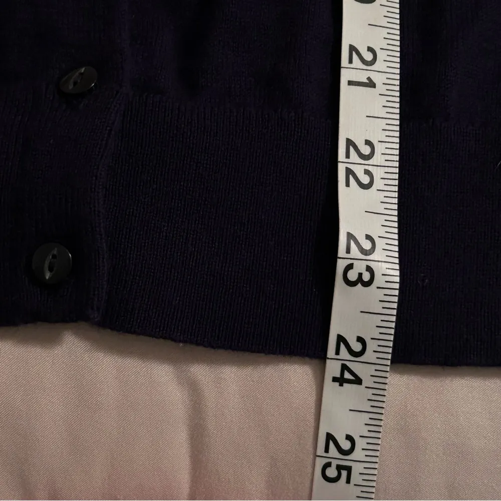 LOFT Women’s Size Sm Navy Blue Embellished Jewel Beaded Cardigan Button Sweater - Image 8