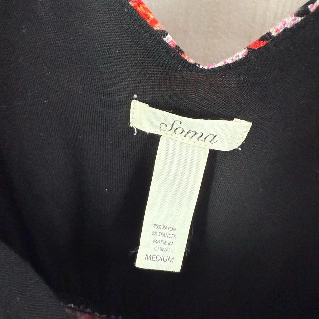 Soma Women’s Medium Red Patterned Maxi Dress Stretchy - Image 3