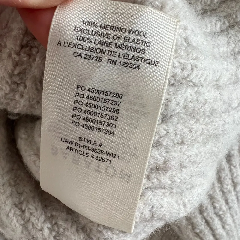 Aritzia Guell Merino Wool Cream Crop Chunky Turtleneck Sweater Small - Image 7