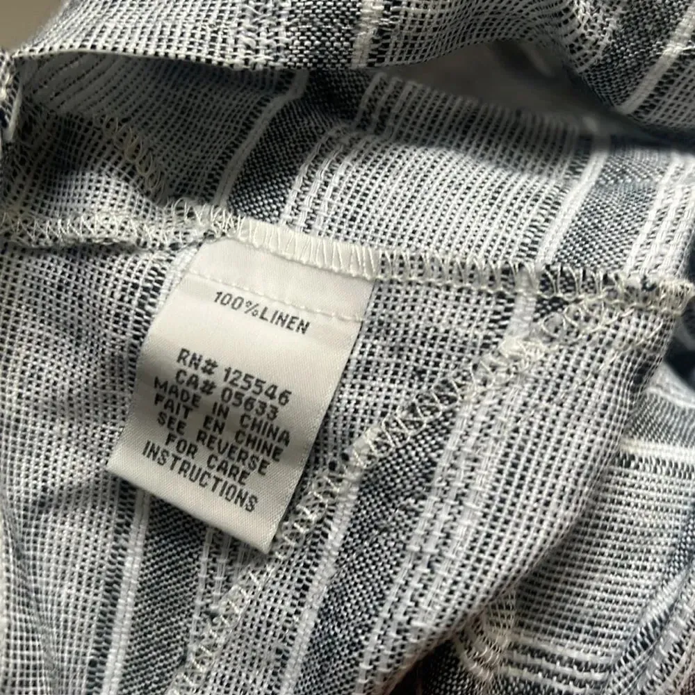 NEW Habitat - Linen Black Striped Dress - Image 10