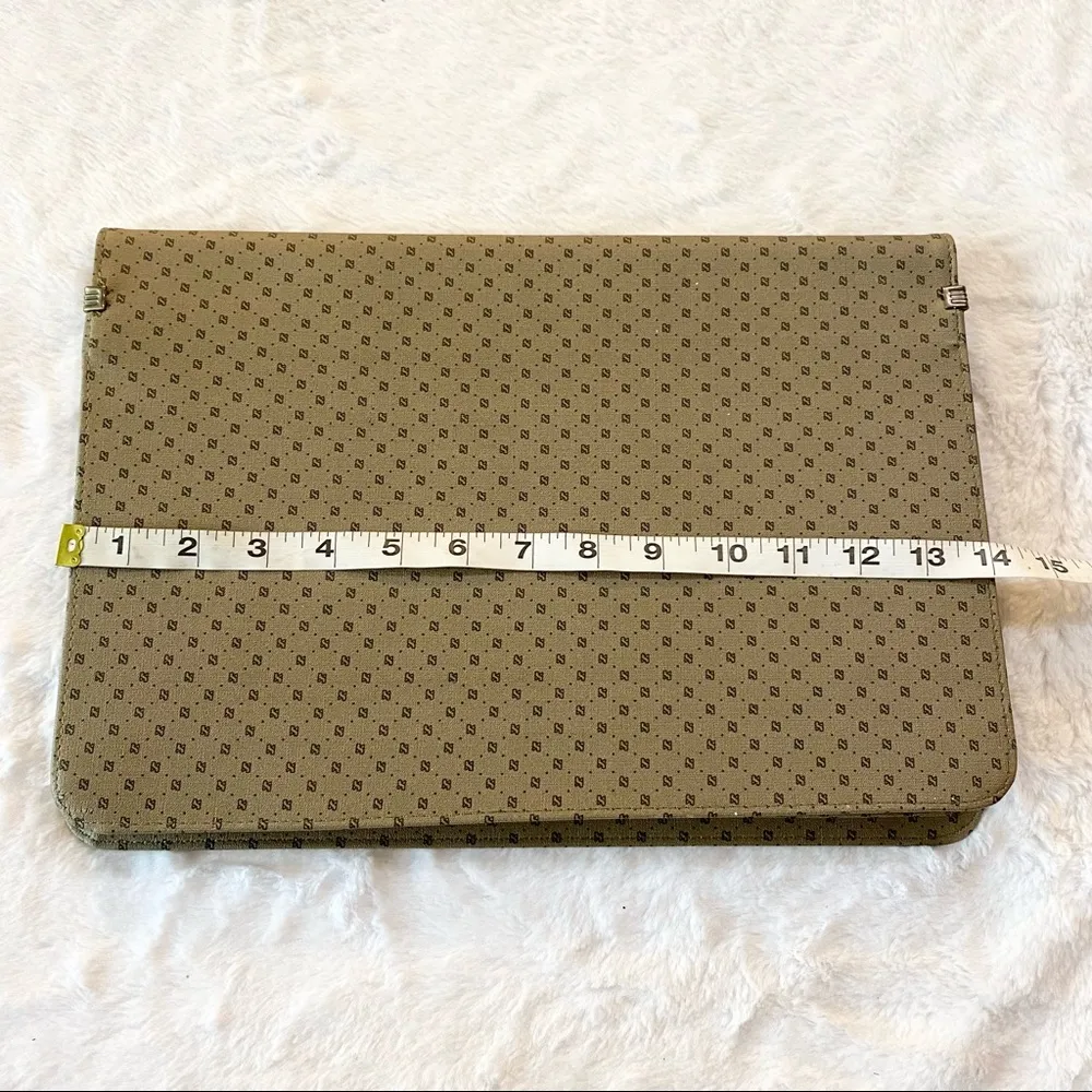 Vintage File Organizer Briefcase Portfolio Clutch Office Notepad Tablet Holder Brown - Image 3