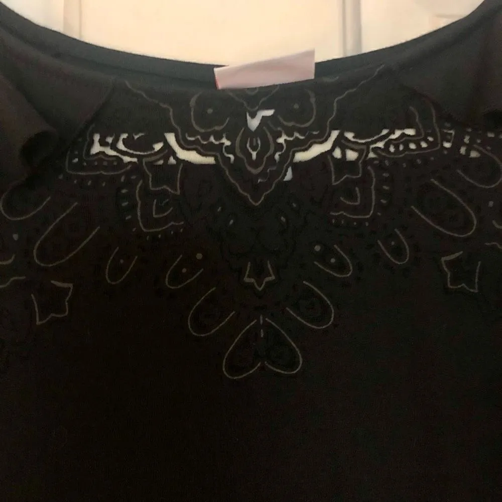 Ingrid & Isabel Women’s Black Maternity Dress Peek Cold Shoulder Size Large - Image 12