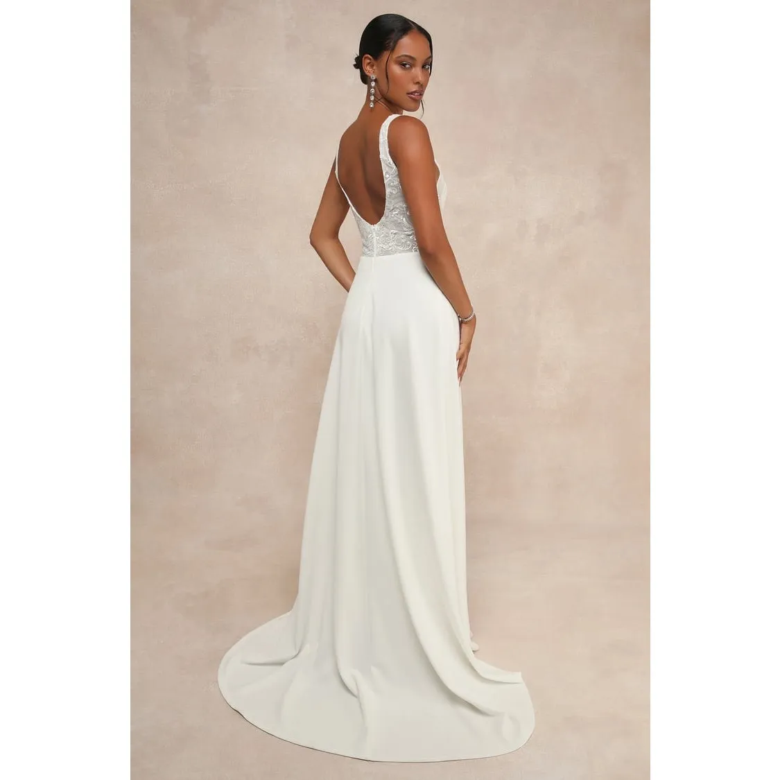 NWT Lulus Positively Romantic White Sheer Mesh Embroidered Maxi Dress Bridal S - Image 5