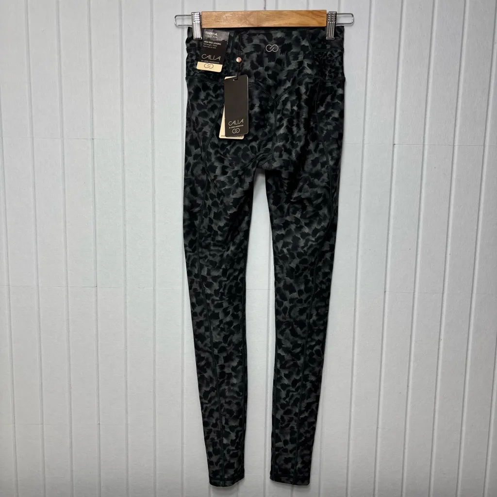 CALIA by Carrie Underwood Gray Leopard Print‎ Leggings Size XS NEW Black - Image 7