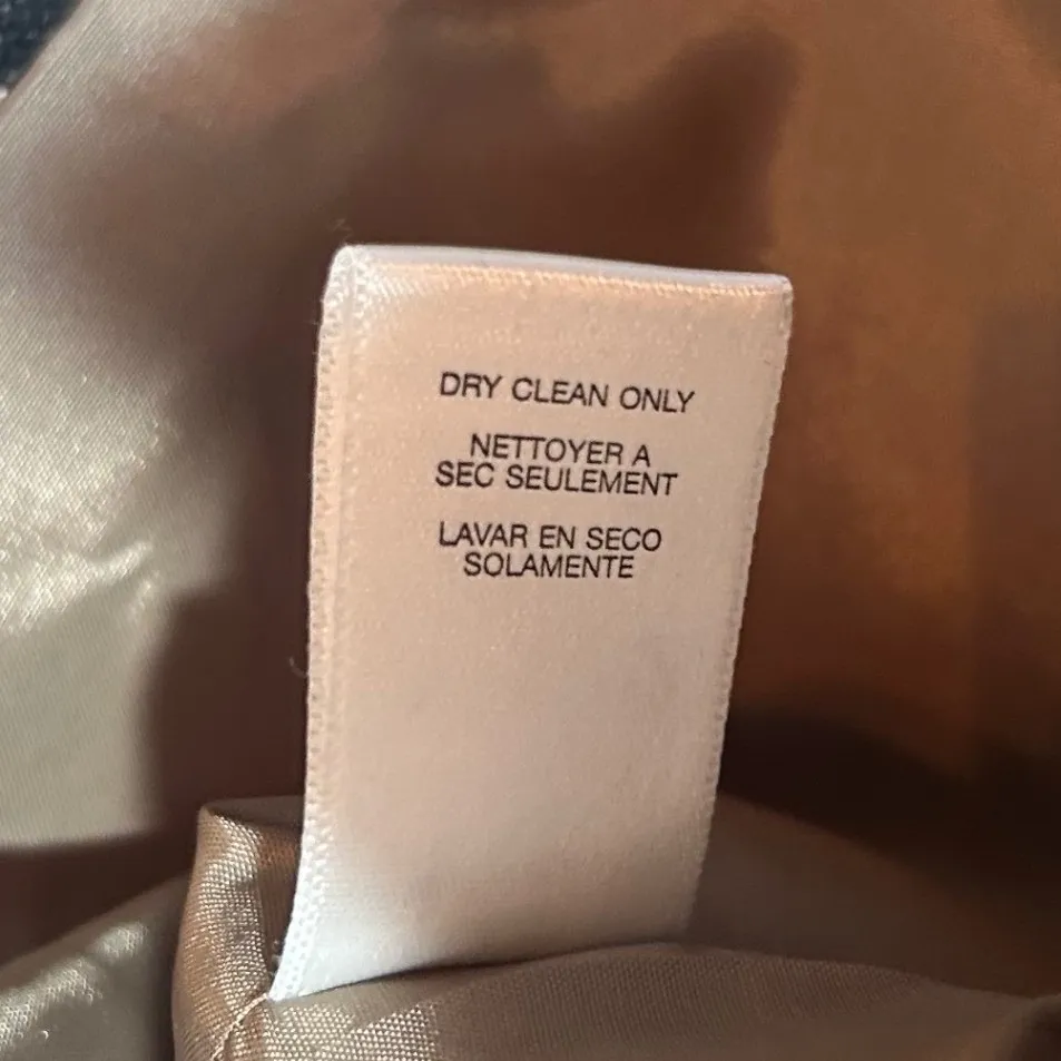 Michael Kors Linen Blend Floral Print Blazer Jacket Women Large Black Beige - Image 7