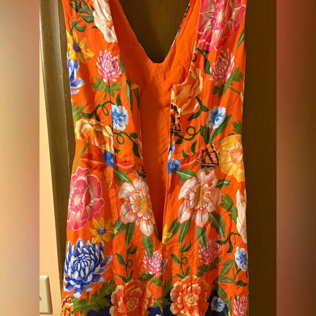 Anthropologie Painterly Open-Back Midi Dress in Watercolor Floral - Image 9