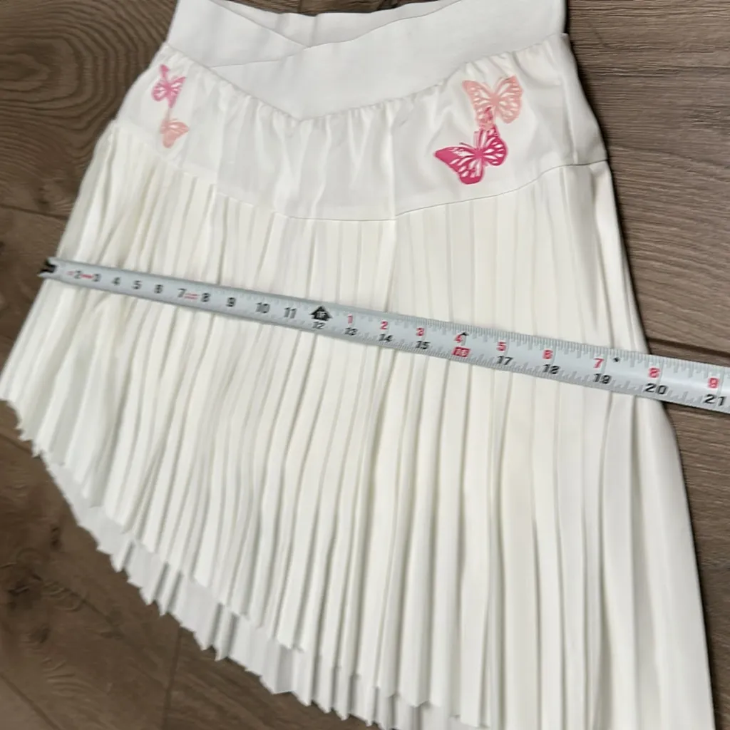 Trophy House 15” High Rise White Pleated Pocket Tennis Golf Skirt Skort‎ Size XS - Image 10