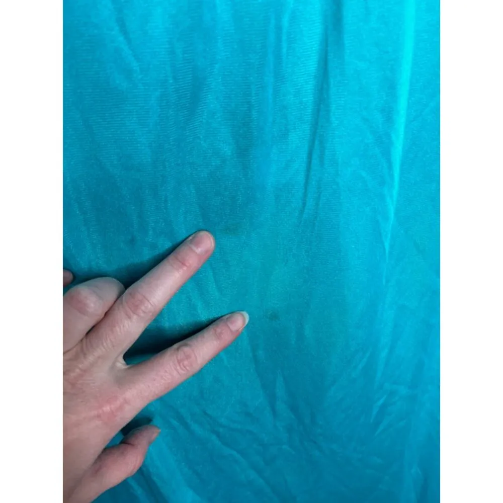 nightgown satin teal vintage Blue Size XL - Image 2