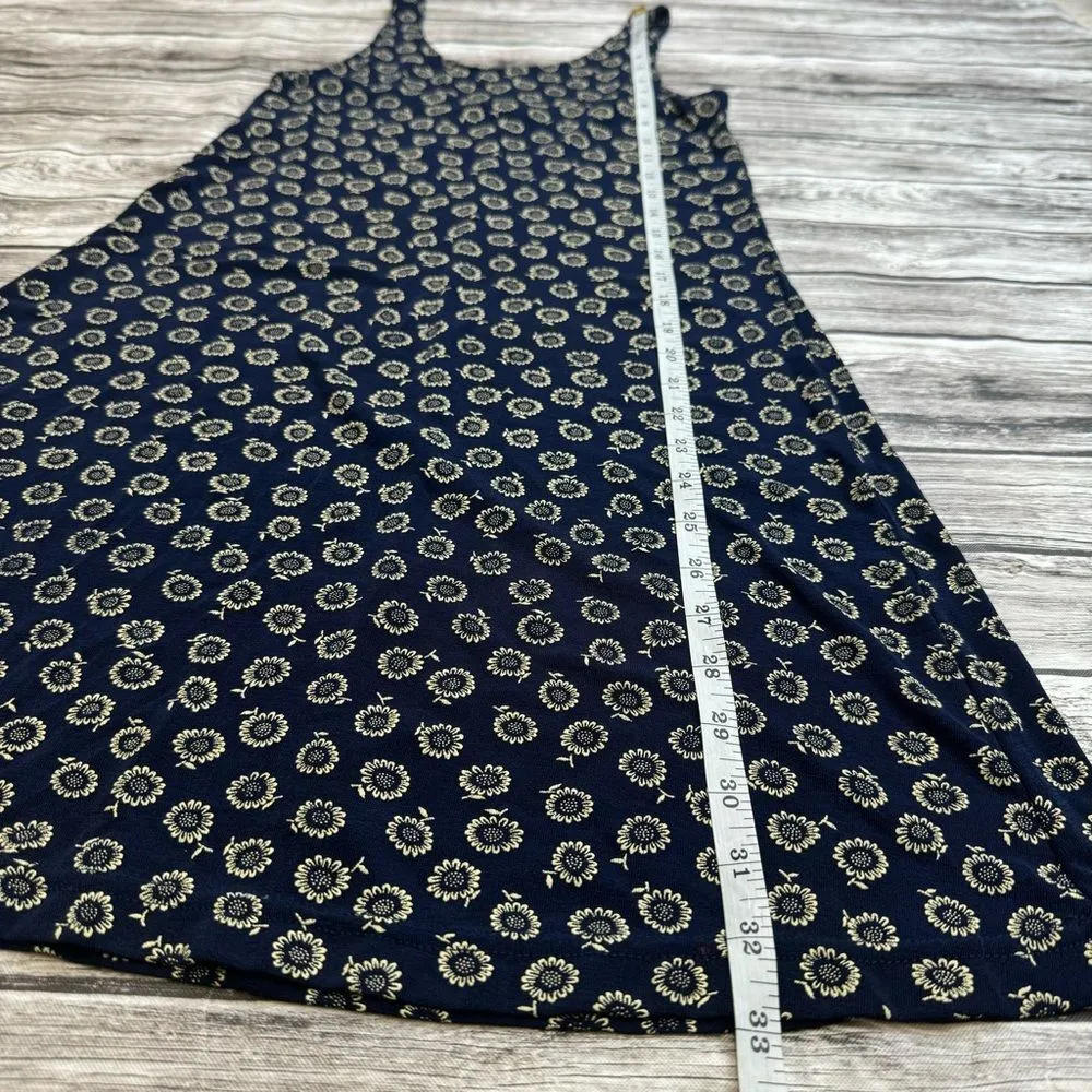 Top This Vintage VTG Women's Sunflower Mini Dress S SM Small Navy Blue Yellow - Image 10