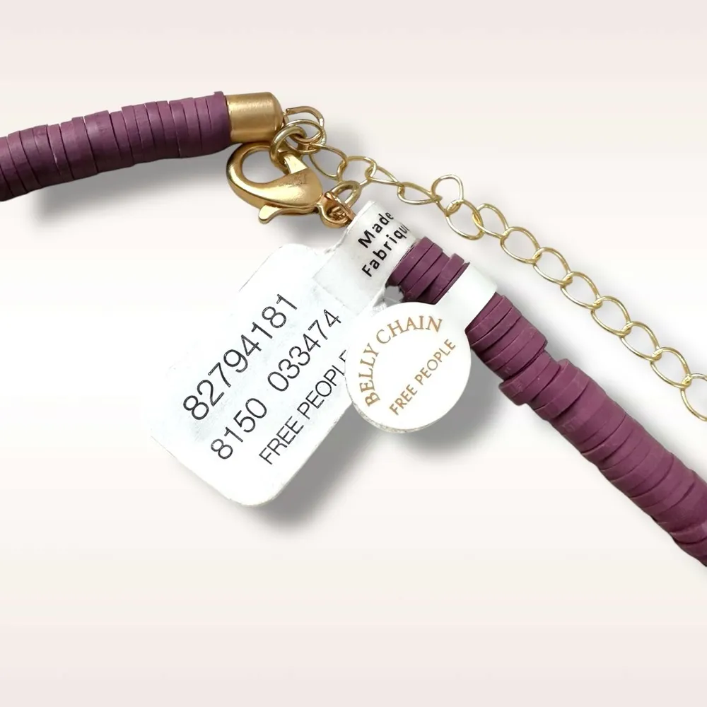 Free People Wanderin Belly Chain in Purple Puka Shell NWT Necklace Beach Summer - Image 7