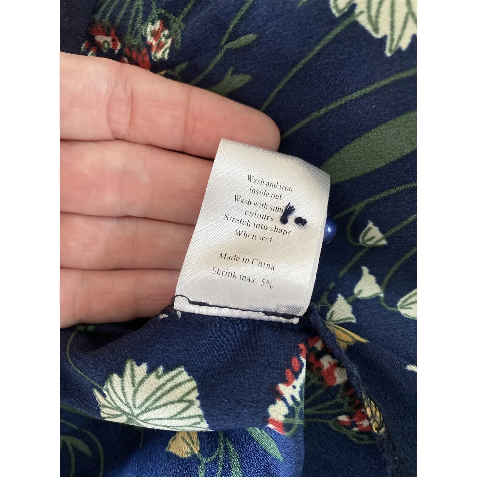 Once Womens Large Top Dark Fairy Garden Cottagecore Fem Indie Blue - Image 9