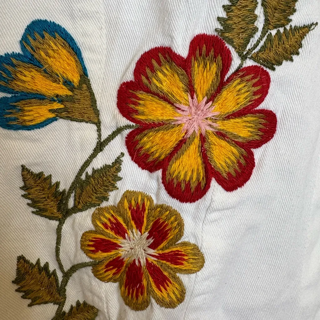 Back in the Saddle White Denim Jacket | Western Fringe Boho Cowgirl Chic Medium - Image 5