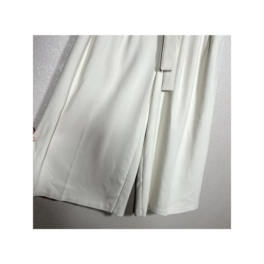 Anthropologie Maeve Tie Waist Culottes Cream Cropped Size 2 - Image 4