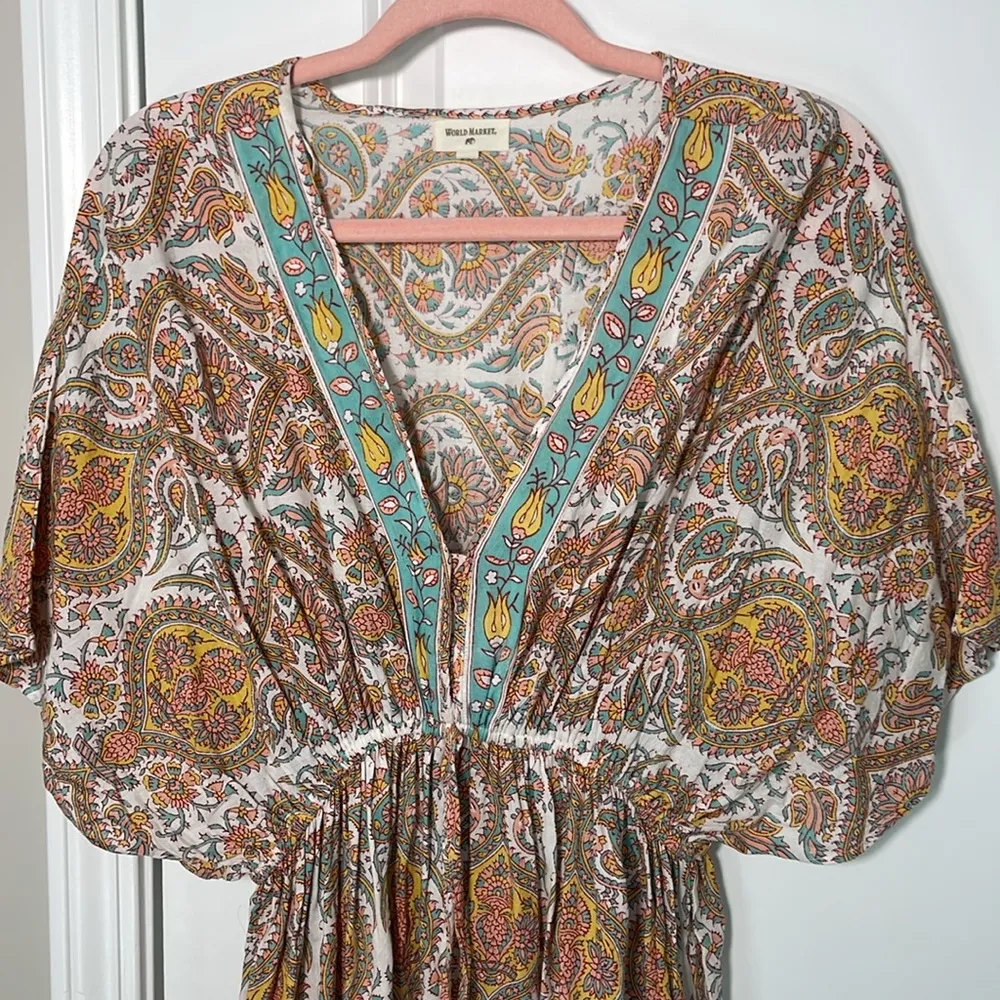 World's Market long bohemian flowy sz S/M dress. Red Size M - Image 2