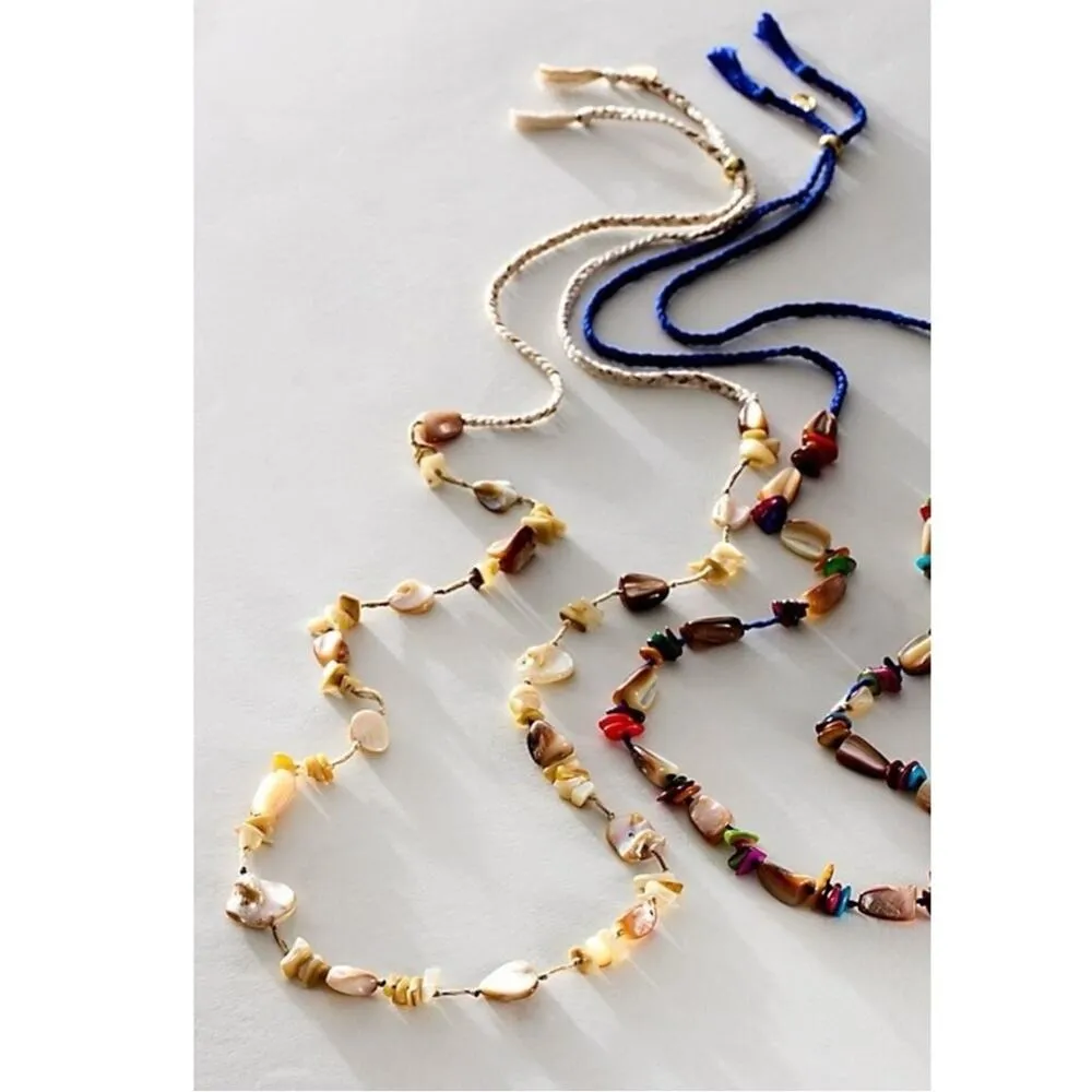 Free People Ariana Ost At The Market Necklace NWT Navy Bohemian Beach Whimsical - Image 3