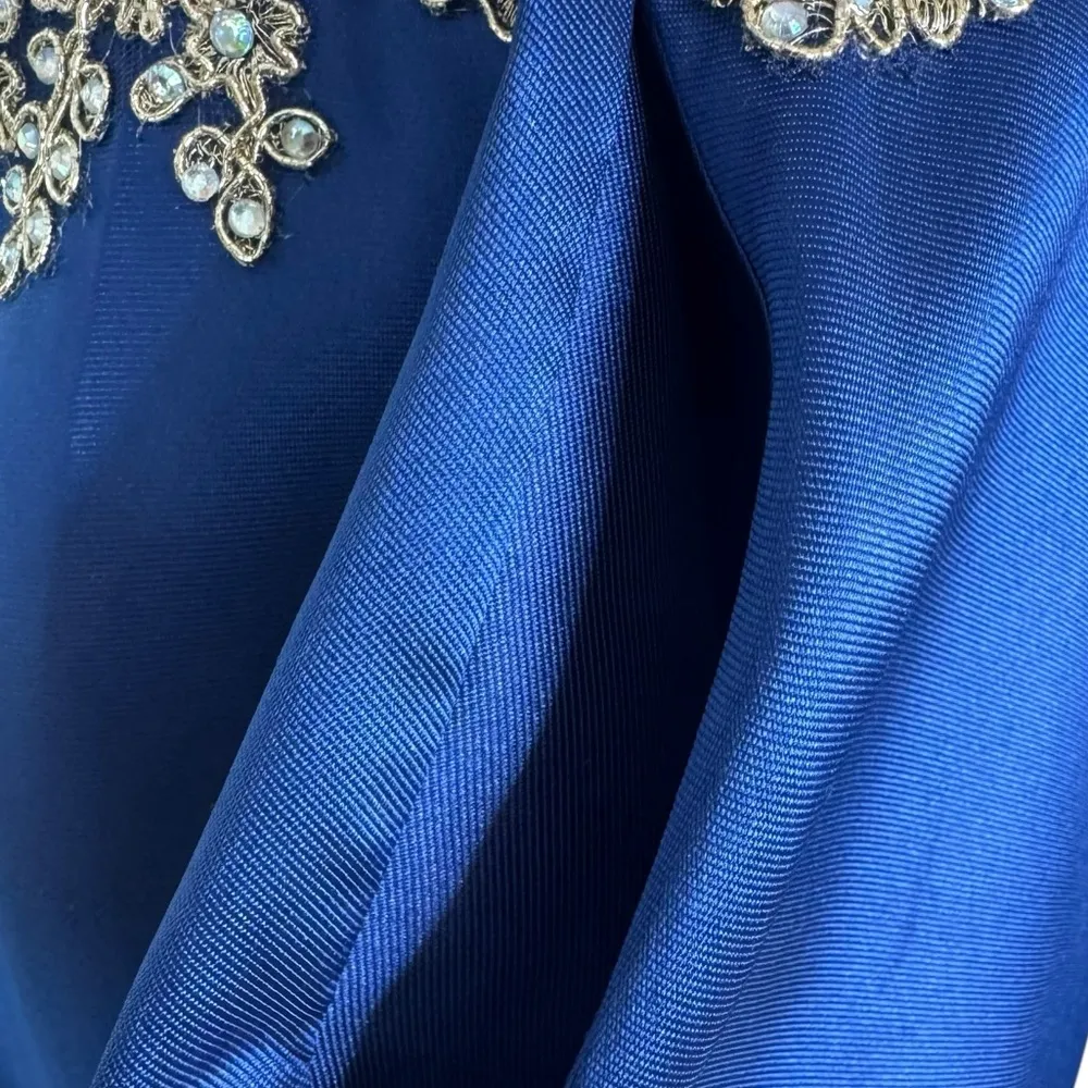 Camille La Vie Embroidered Sequin Formal Prom Pageant Mini Dress Blue Size 00 - Image 10