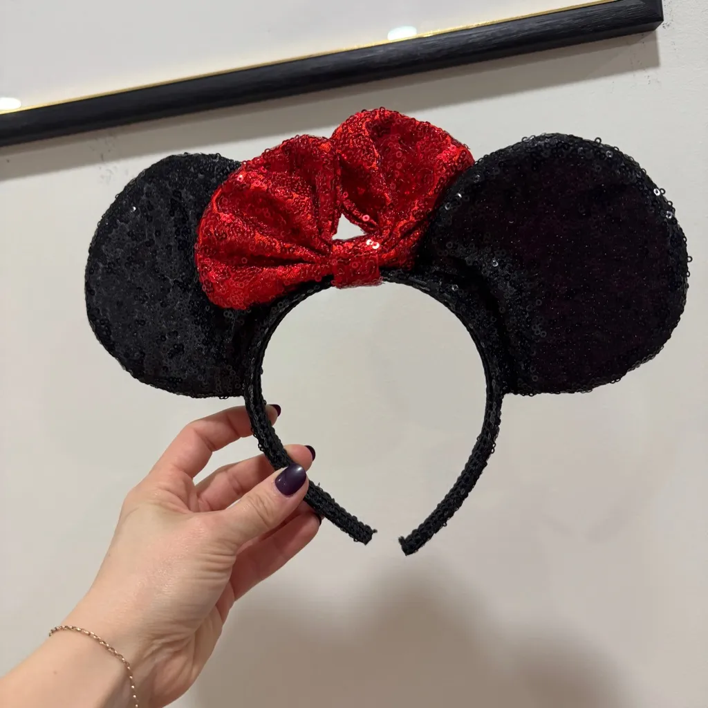 Disney Parks Minnie Mouse ears headband sequins bow - Image 7