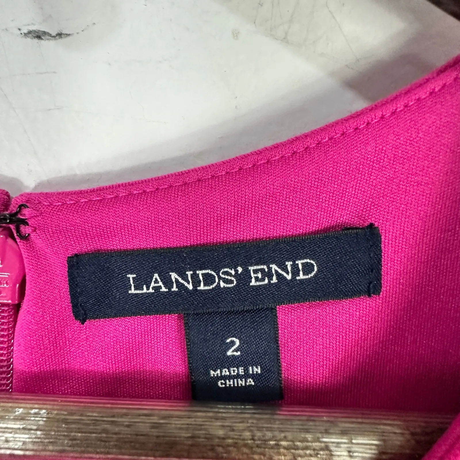 Lands End Sheath Dress Womens 2 Pink Sleeveless Pockets Office Career Chic - Image 2