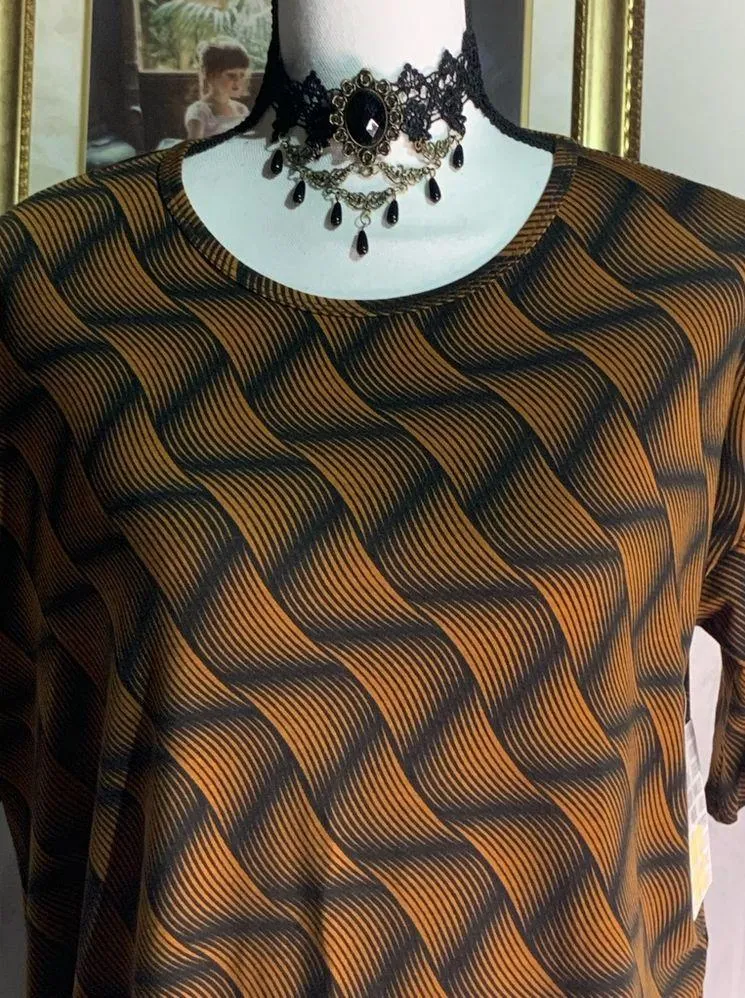 Lularoe Irma Black Orange Swirl Top - Image 8