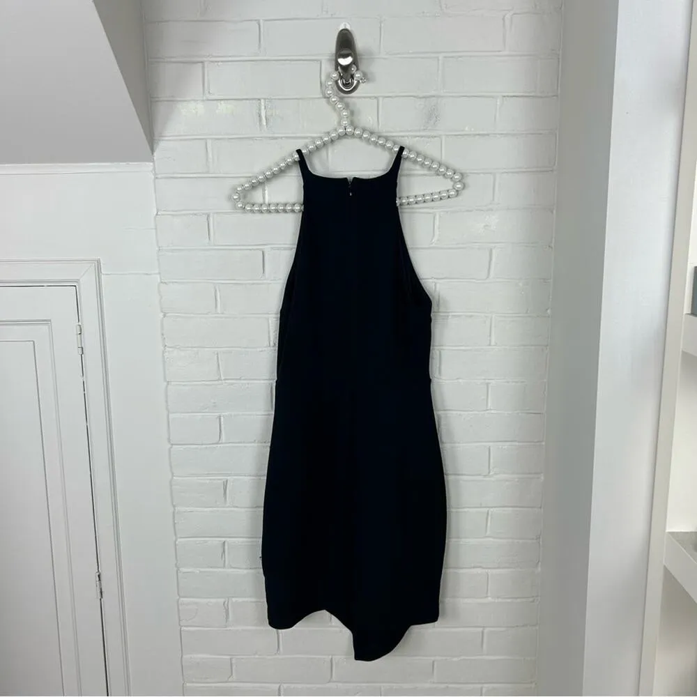 Express Black Ribbed High Neck Envelope Skirt Dress Size 8 - Image 8