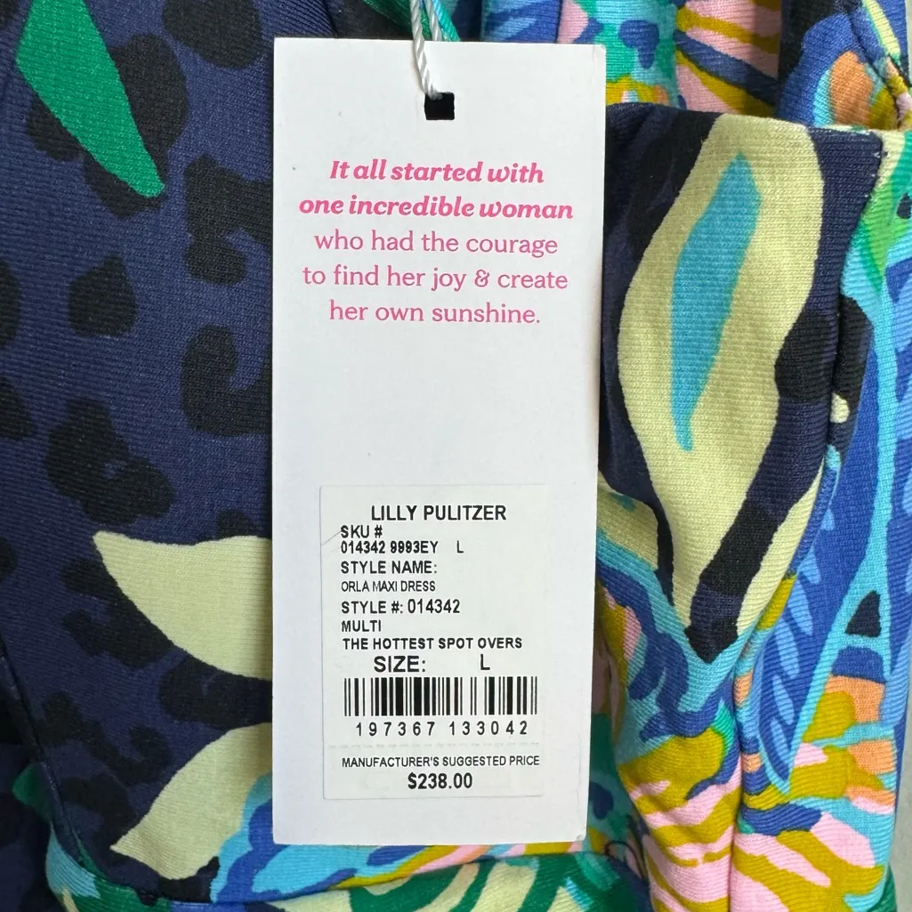NEW Lilly Pulitzer Orla Halter Maxi Dress in The Hottest Spot Overs Size Large - Image 8