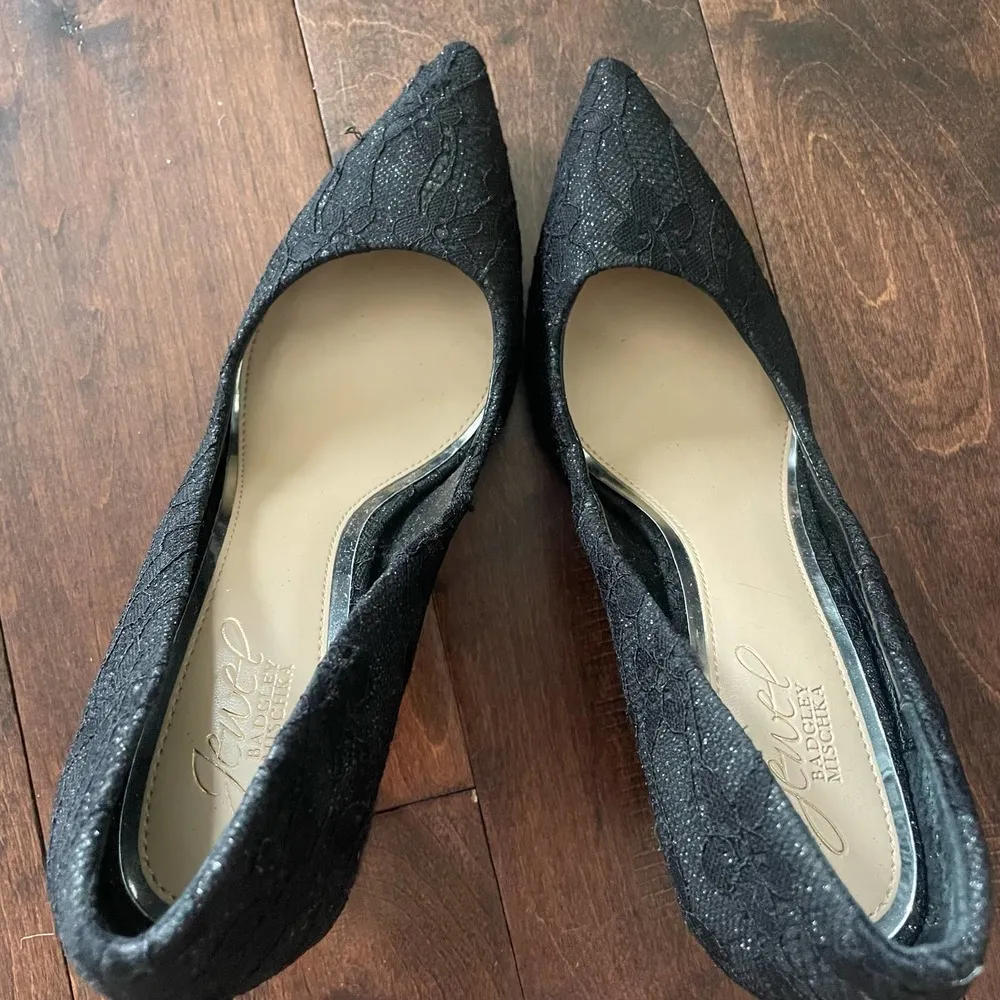 jewel badgley mischka rumor lace pointed toe pumps heels size 8 - Image 5