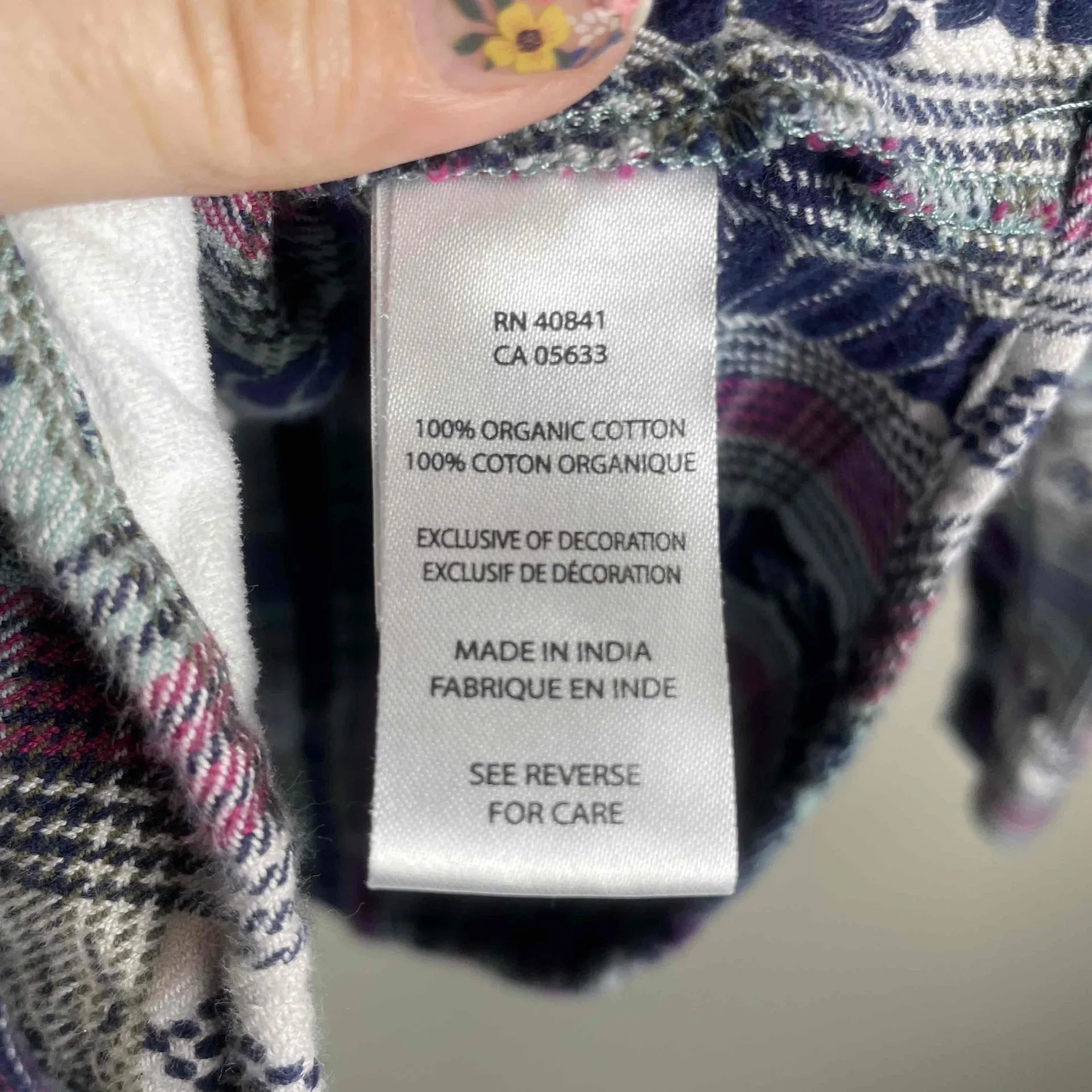 Aventura Women's Organic Cotton Southwestern Long Sleeve Button Down Size Medium Blue Size L - Image 6