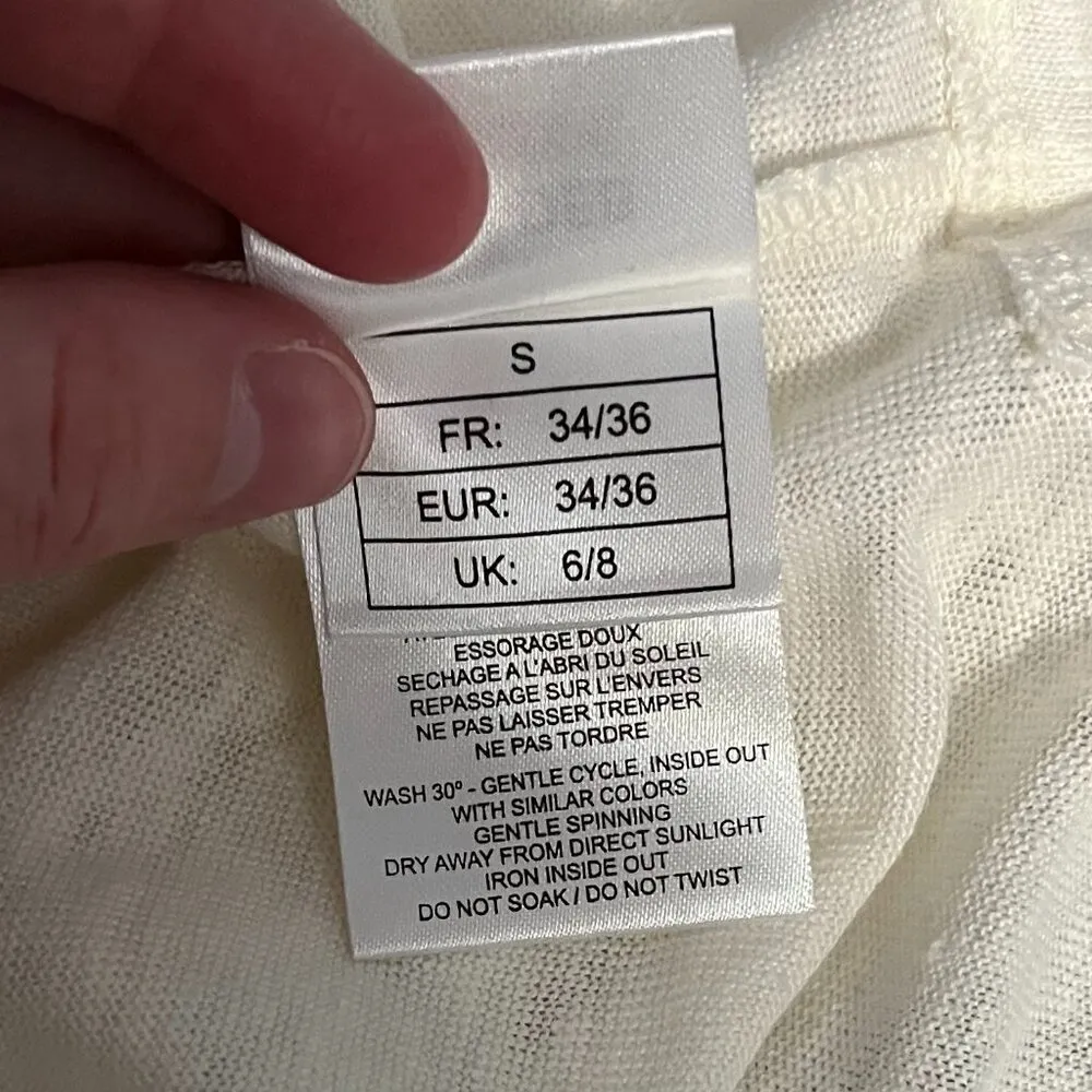 Ekyog 100% linen cream oversized tank blouse lagenlook minimalist neutral small - Image 7